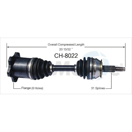 Surtrack Axle Cv Axle Shaft, Ch-8022 CH-8022